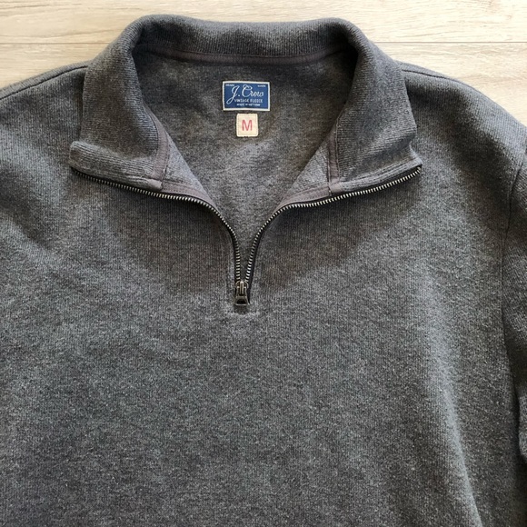 Men’s J. Crew French Rib Half-Zip Sweatshirt Sweater Top with Pockets - Picture 14 of 16